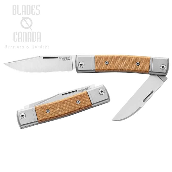 Lion Steel BM13 CVN BestMAN Slipjoint Folding Knife, M390 Double Blade, Natural Micarta, BM13 CVN